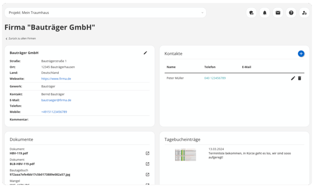 POCASIO Detailseite für Firmen