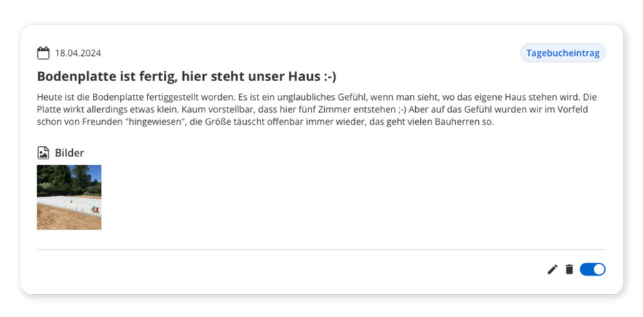 Bautagebuch - Halte Erinnerungen für die Ewigkeit fest
