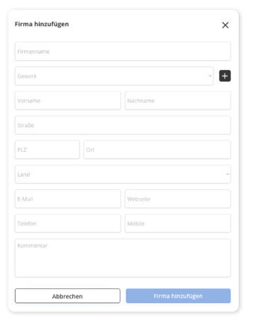 POCASIO Address Book - Create companies and have all contact details with you on the construction site
