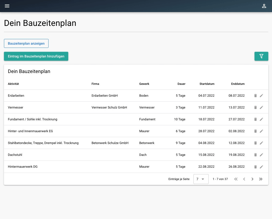 Bauzeitenplan